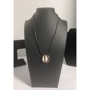 Handmade Cowrie Shell Leather Necklace Ghana African Boho Tribal Jewelry 16” L
